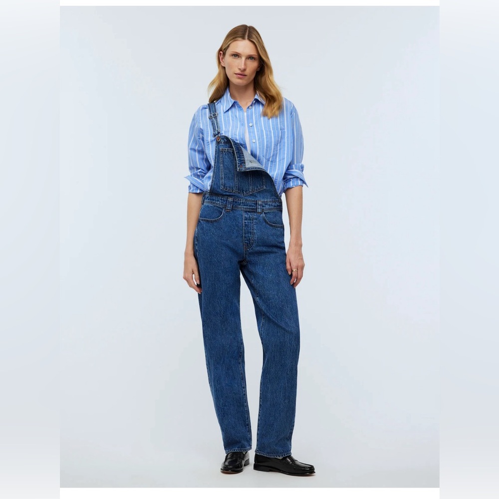 Low-slung Straight Overalls in Clifdon Wash